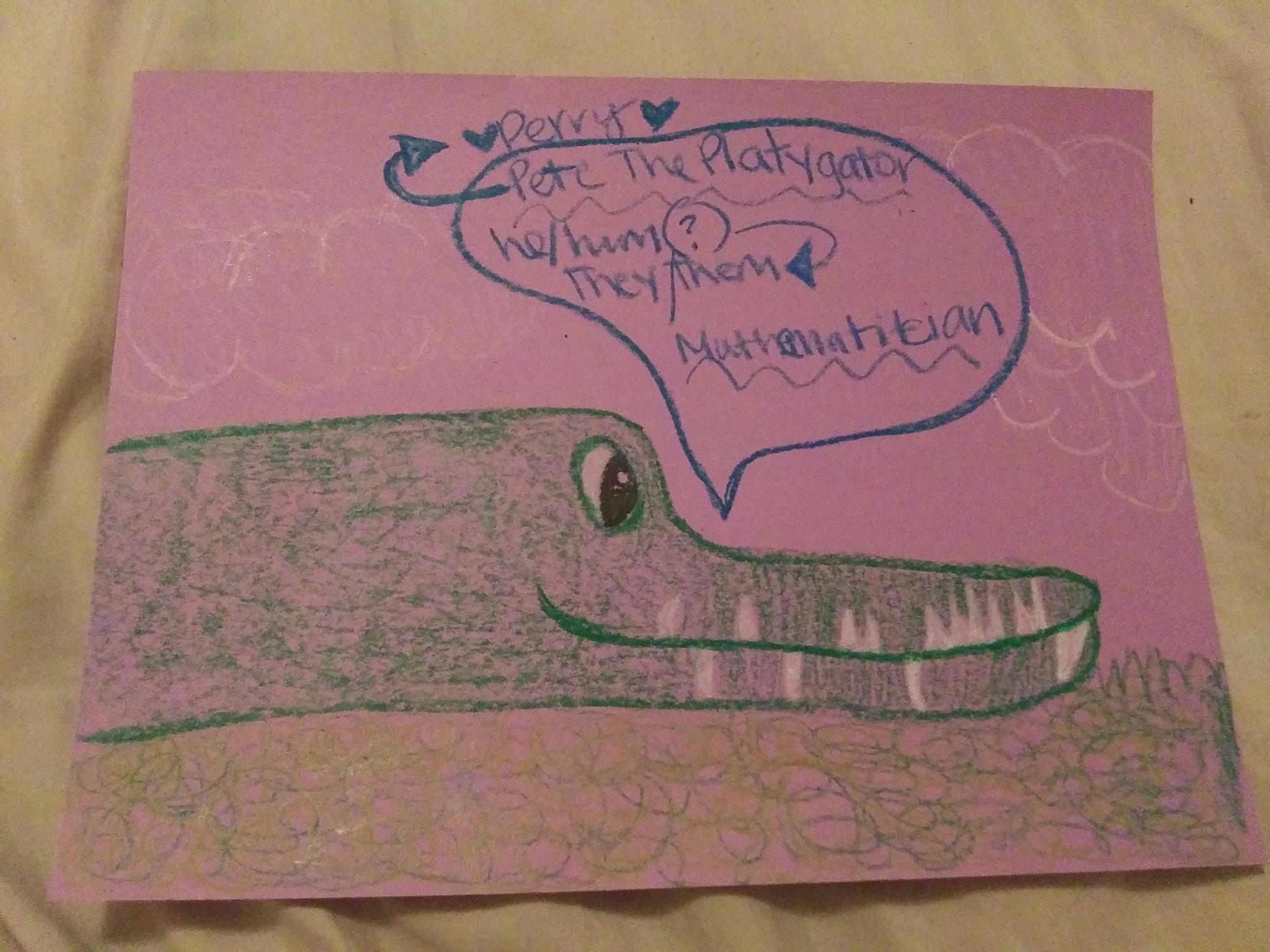 Perry the Platygator original drawing